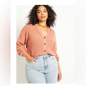 New Eloquii Pink Cut-out Neckline Cardigan 14/16W